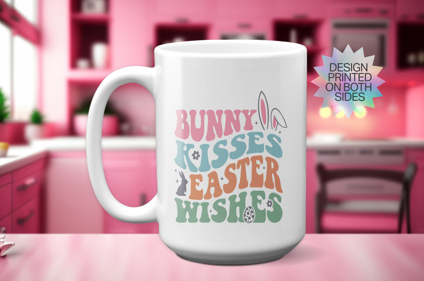Cute "Bunny Kisses Easter Wishes" Mug