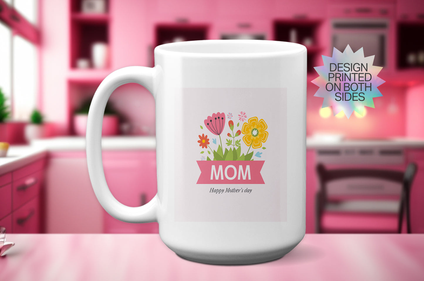 Mom - Happy Mother's Day Floral Mug