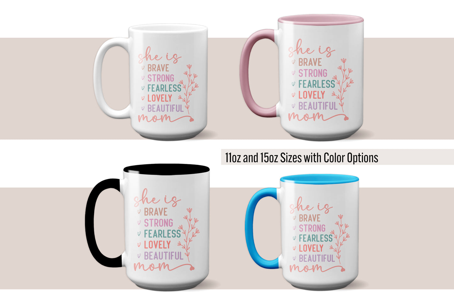 Positive Affirmation "Brave & Beautiful" Mug