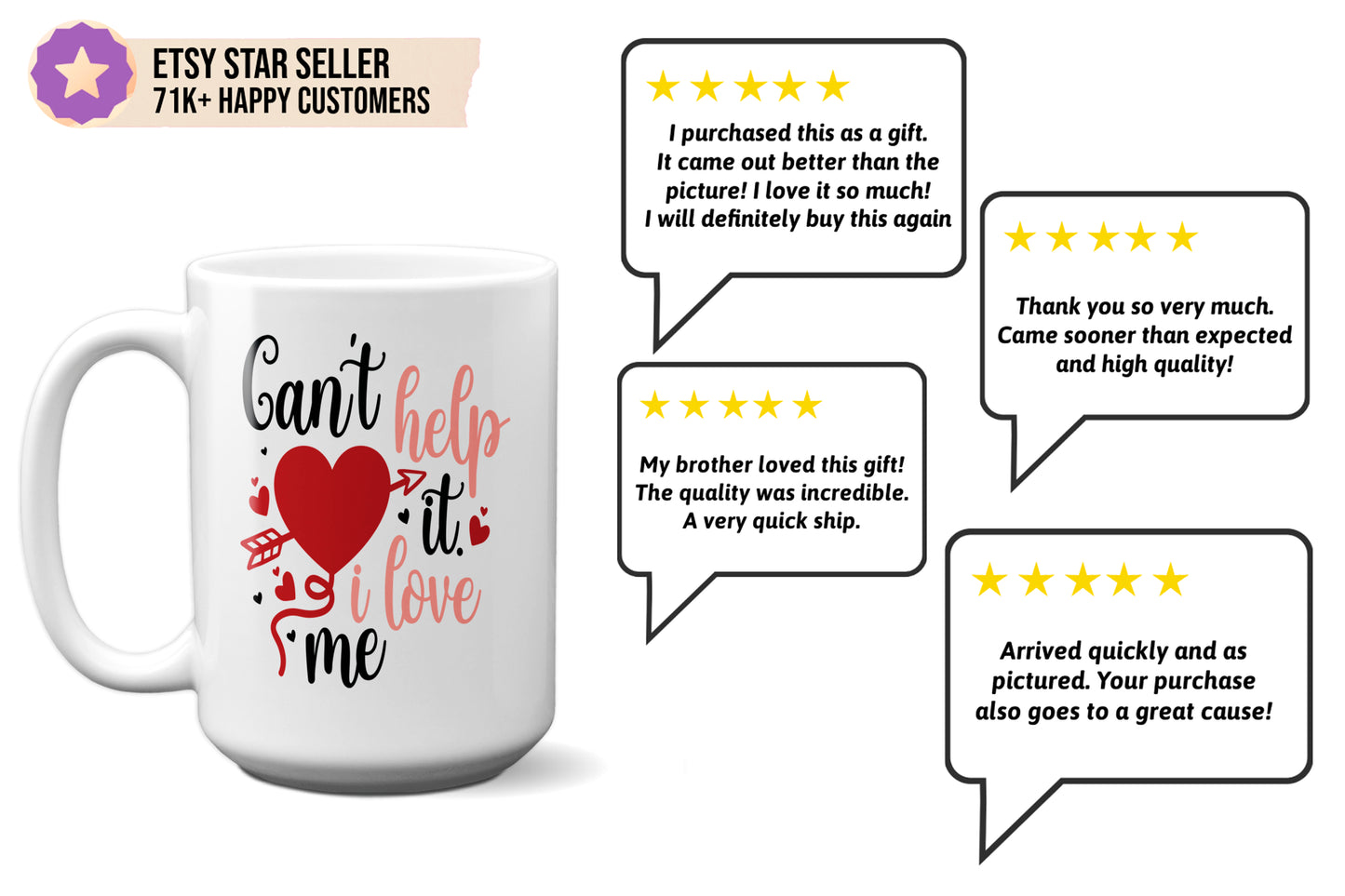 Fun "Can’t Help It, I Love Me" Valentine’s Day Mug