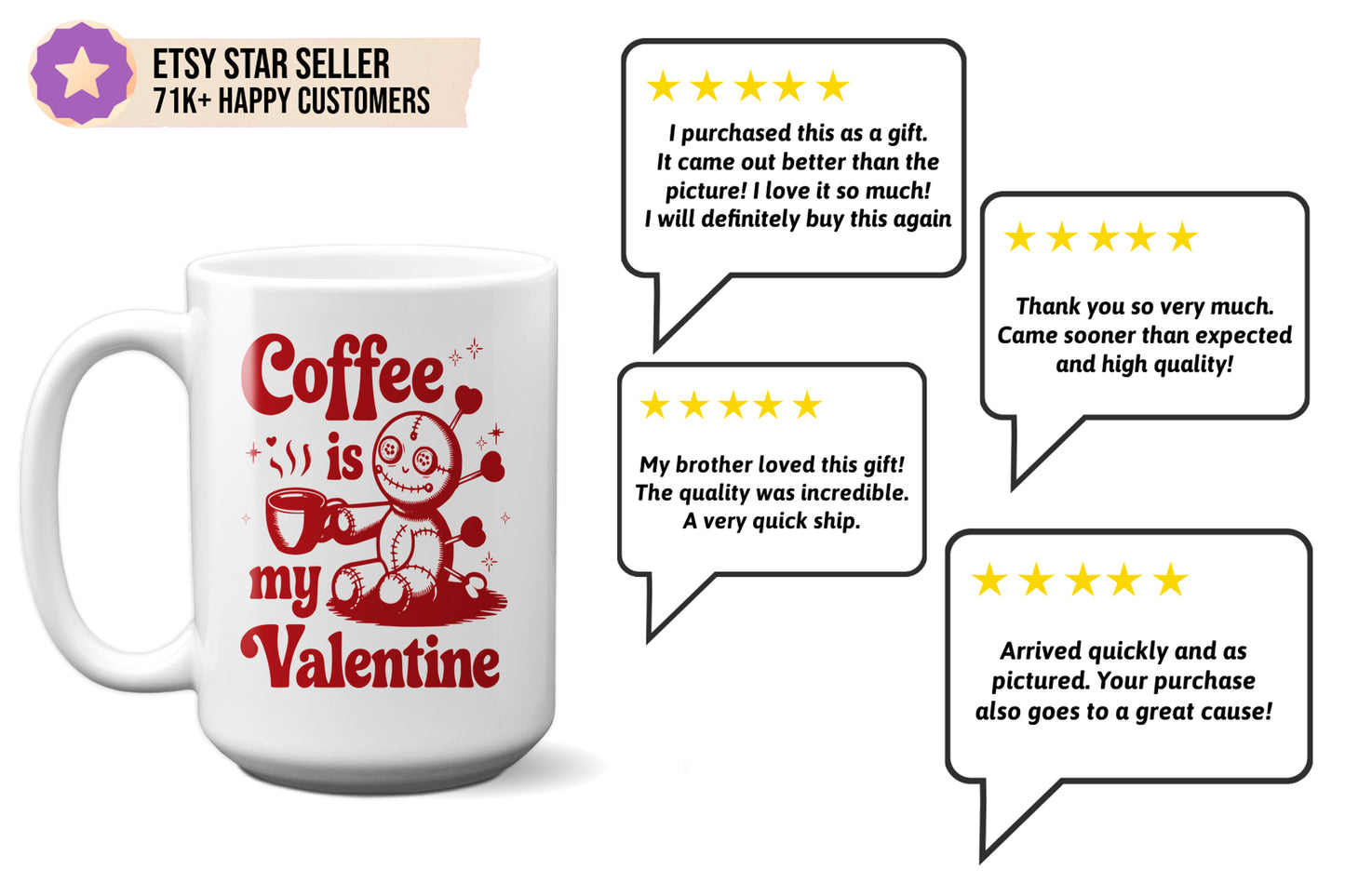 Cute "Coffee Is My Valentine" Voodoo Doll Mug