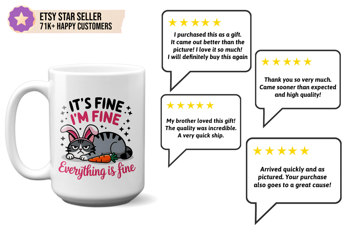 Funny "It's Fine, I'm Fine, Everything Is Fine" Easter Mug