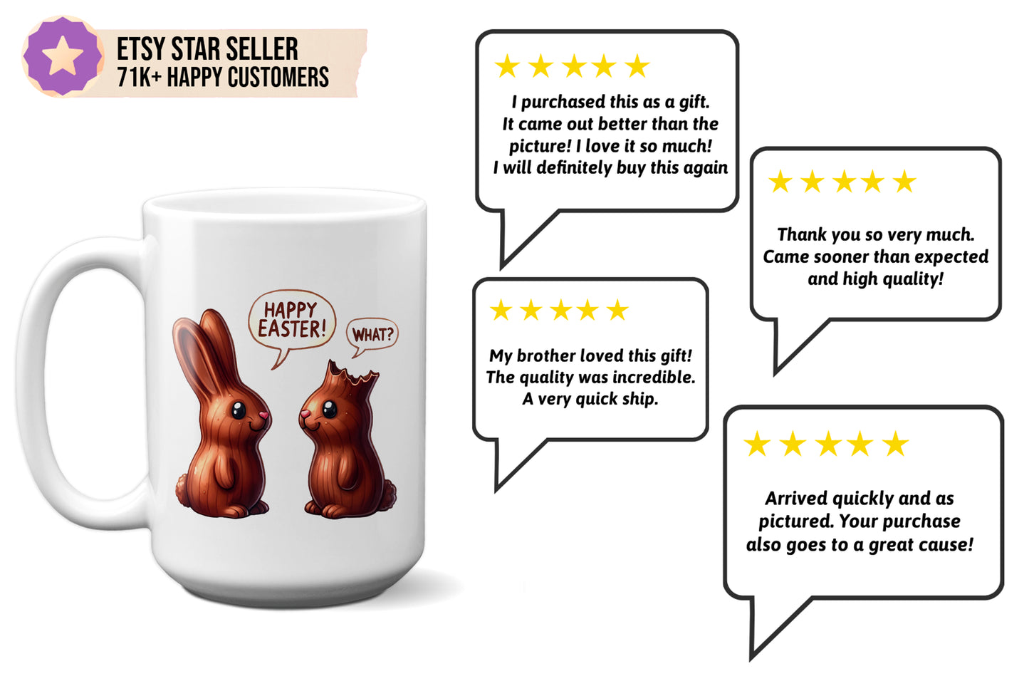 Funny Easter Mug "Chocolate Bunny" Humor