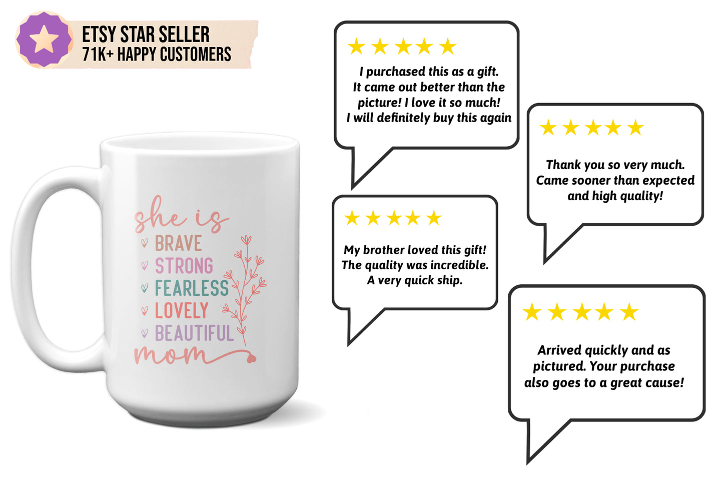 Positive Affirmation "Brave & Beautiful" Mug