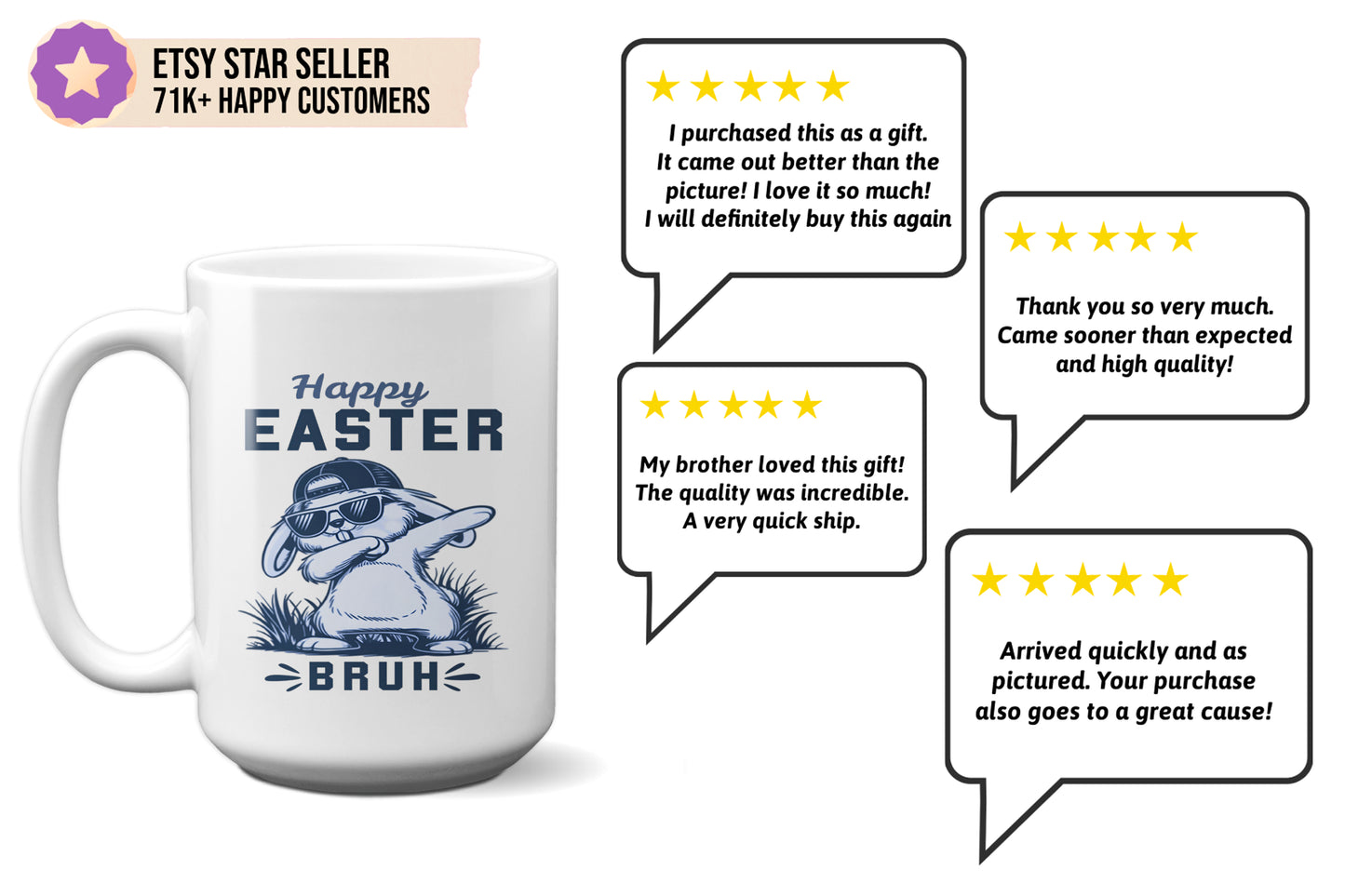 Funny "Happy Easter, Bruh" Coffee Mug