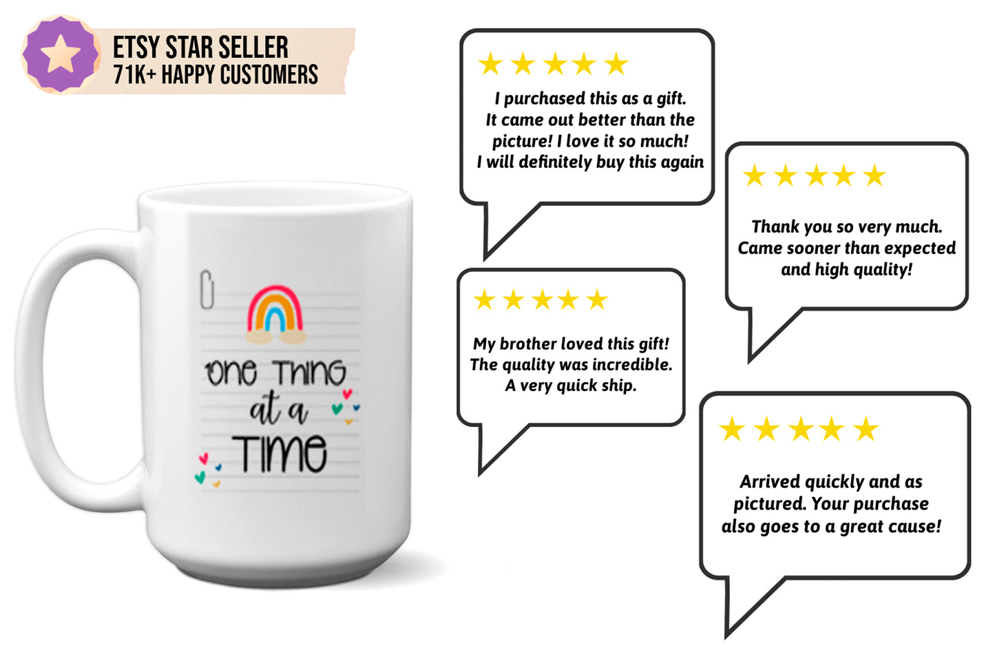 Cute "One Thing at a Time" Mug