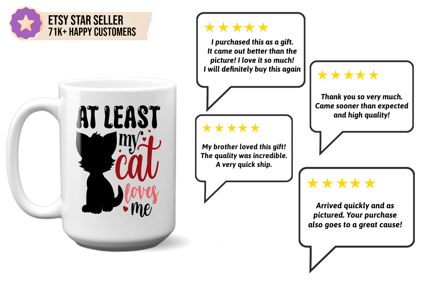 Cute "At Least My Cat Loves Me" Valentine’s Day Mug