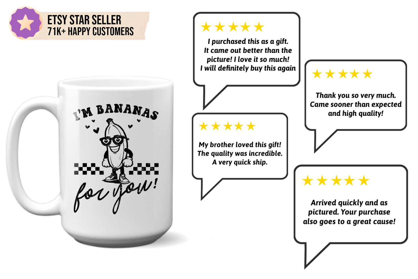 Fun "I’m Bananas for You" Valentine’s Day Mug