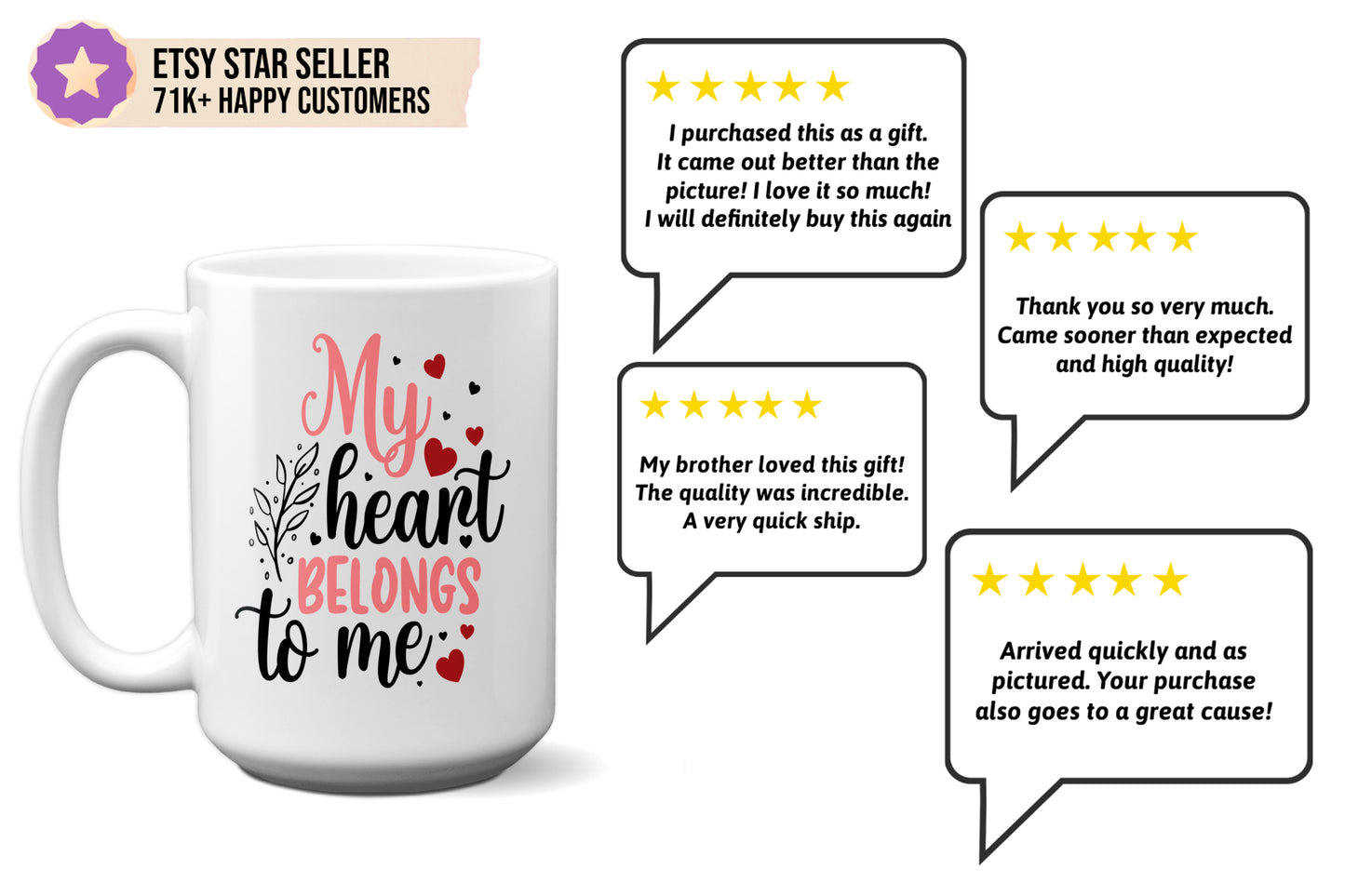 Fun "My Heart Belongs to Me" Valentine’s Day Mug