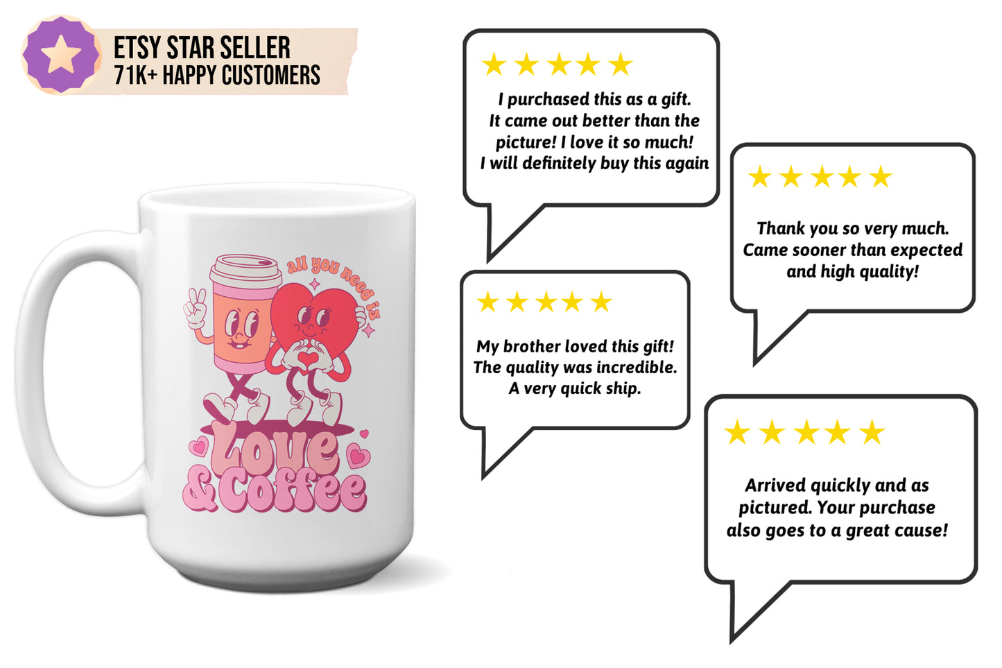Fun "All You Need Is Love and Coffee" Valentine’s Day Mug