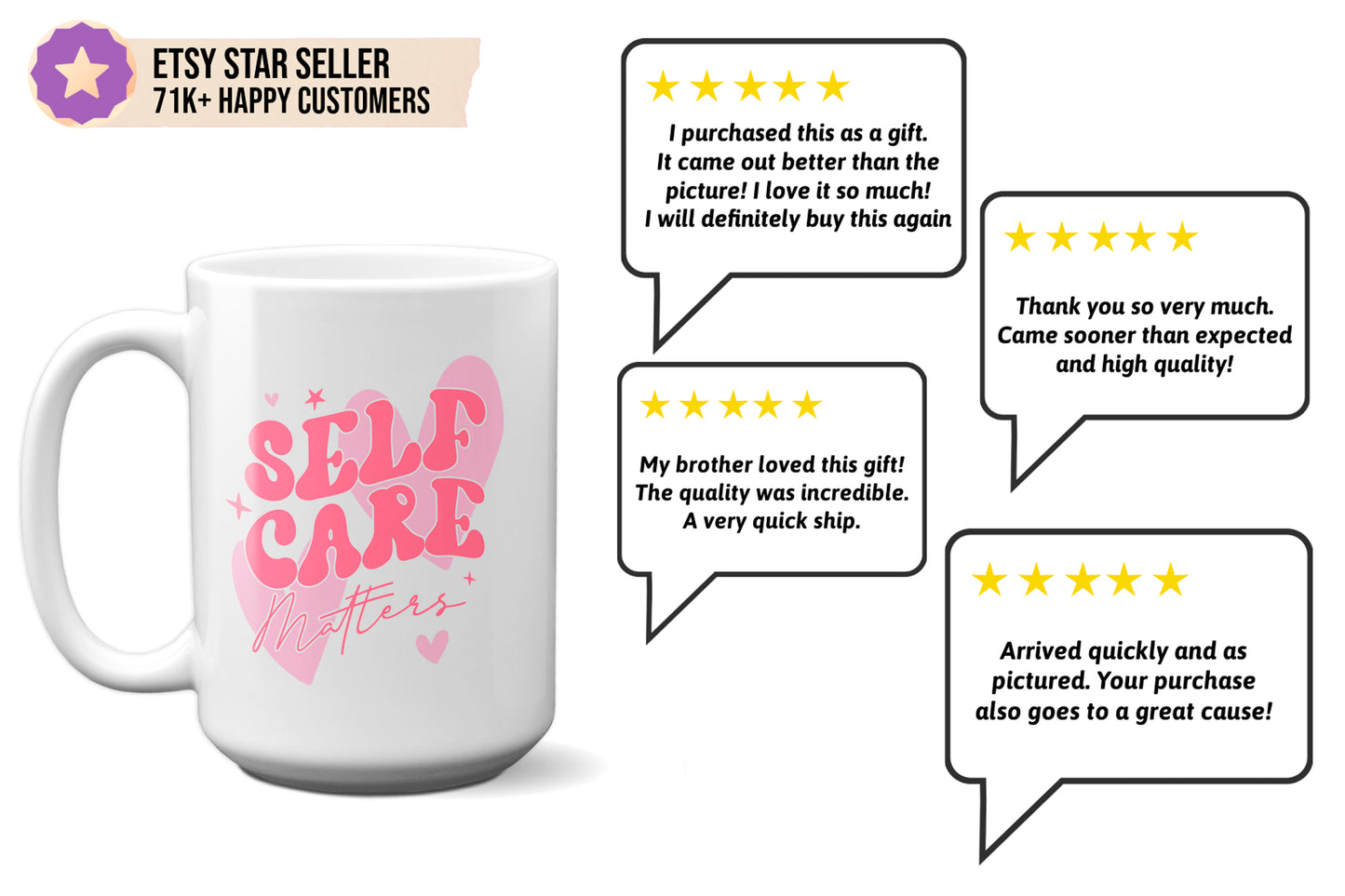 Inspirational "Self-Care Matters" Mug