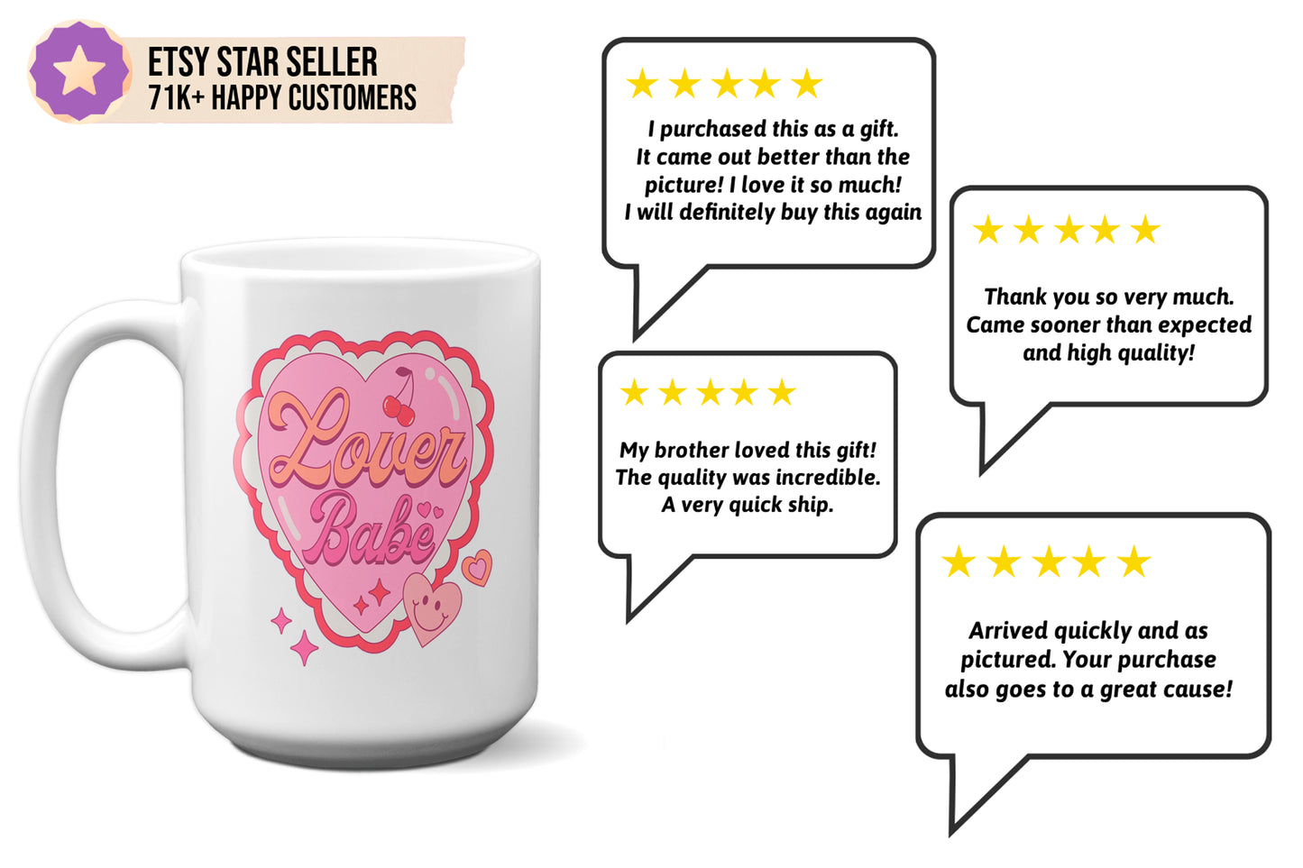Fun "Lover Babe" Heart Valentine’s Day Mug