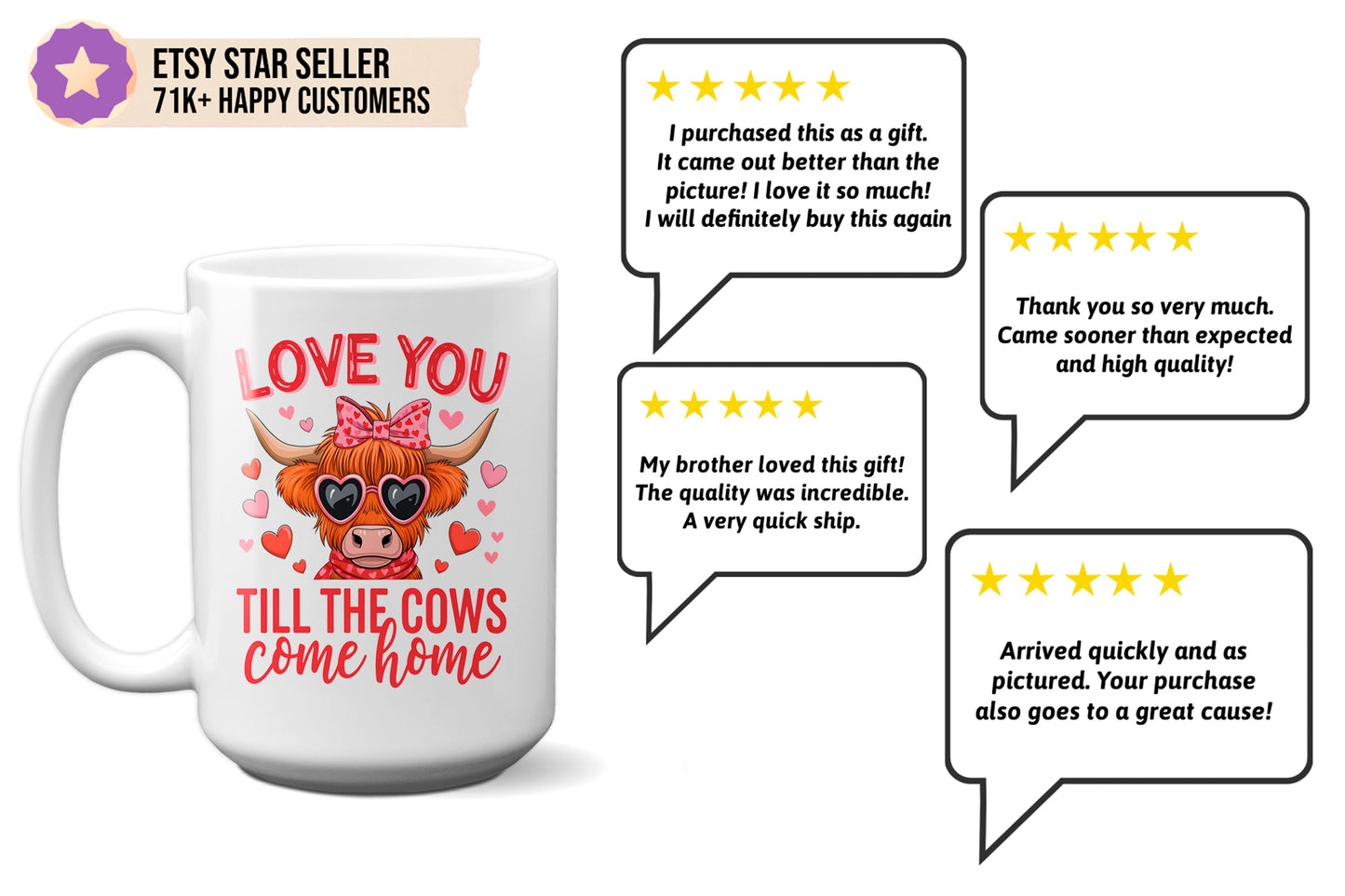Cute "Love You Till the Cows Come Home" Cow Valentine’s Day Mug