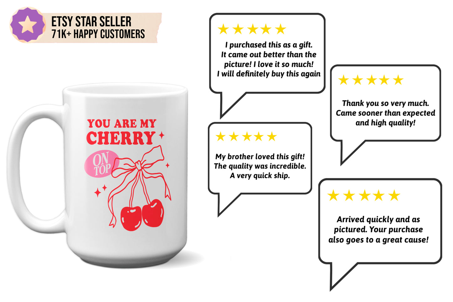 Fun "You Are My Cherry on Top" Valentine’s Day Mug
