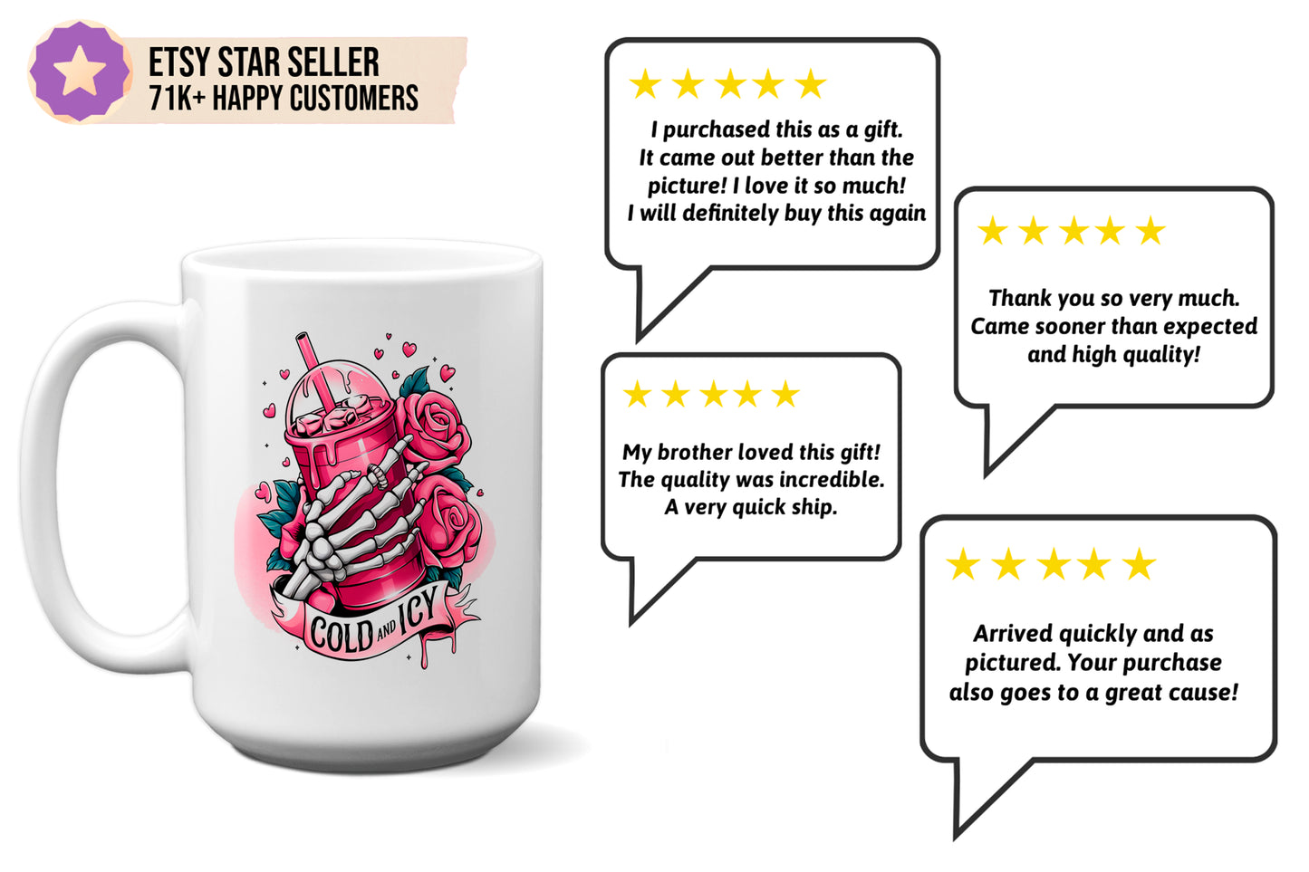 Funny "Cold and Icy" Skeleton Hand Valentine’s Day Mug