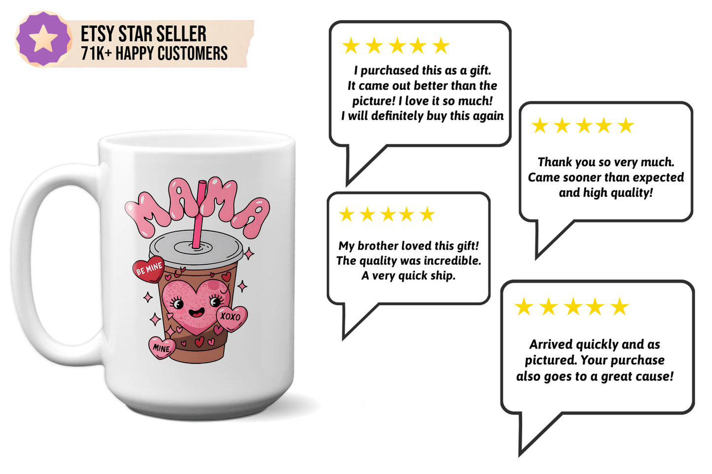 Fun "Mama’s Iced Coffee Love" Valentine’s Day Mug