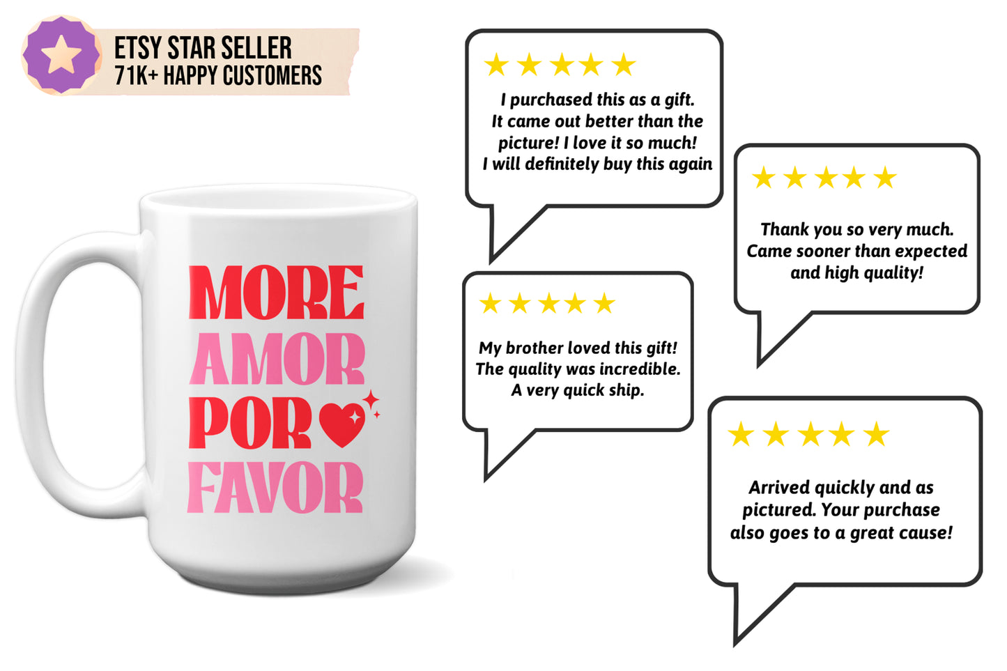 Fun "More Amor Por Favor" - Valentine’s Day Mug