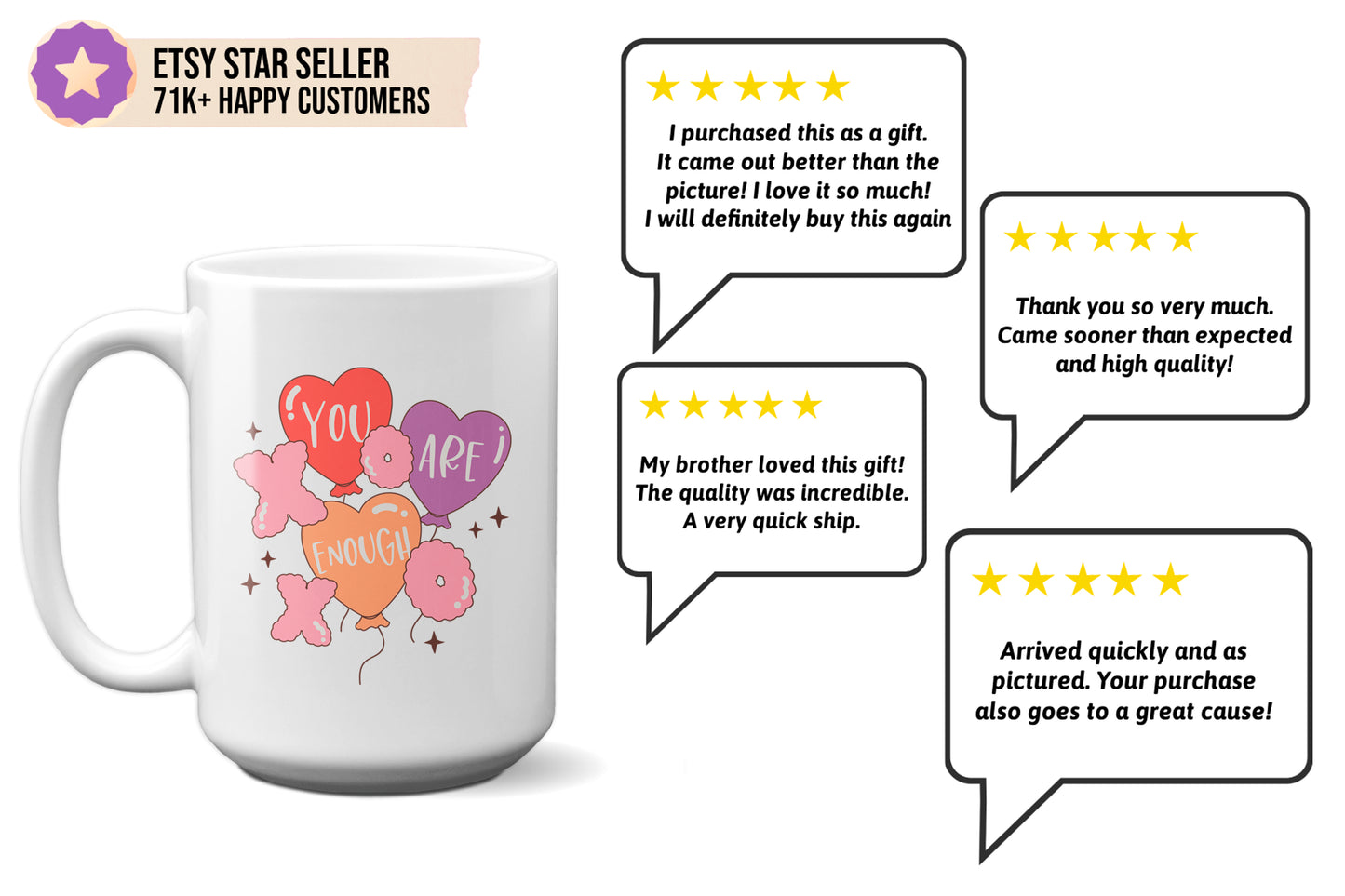 Super Sweet "You Are Enough" Valentines Mug