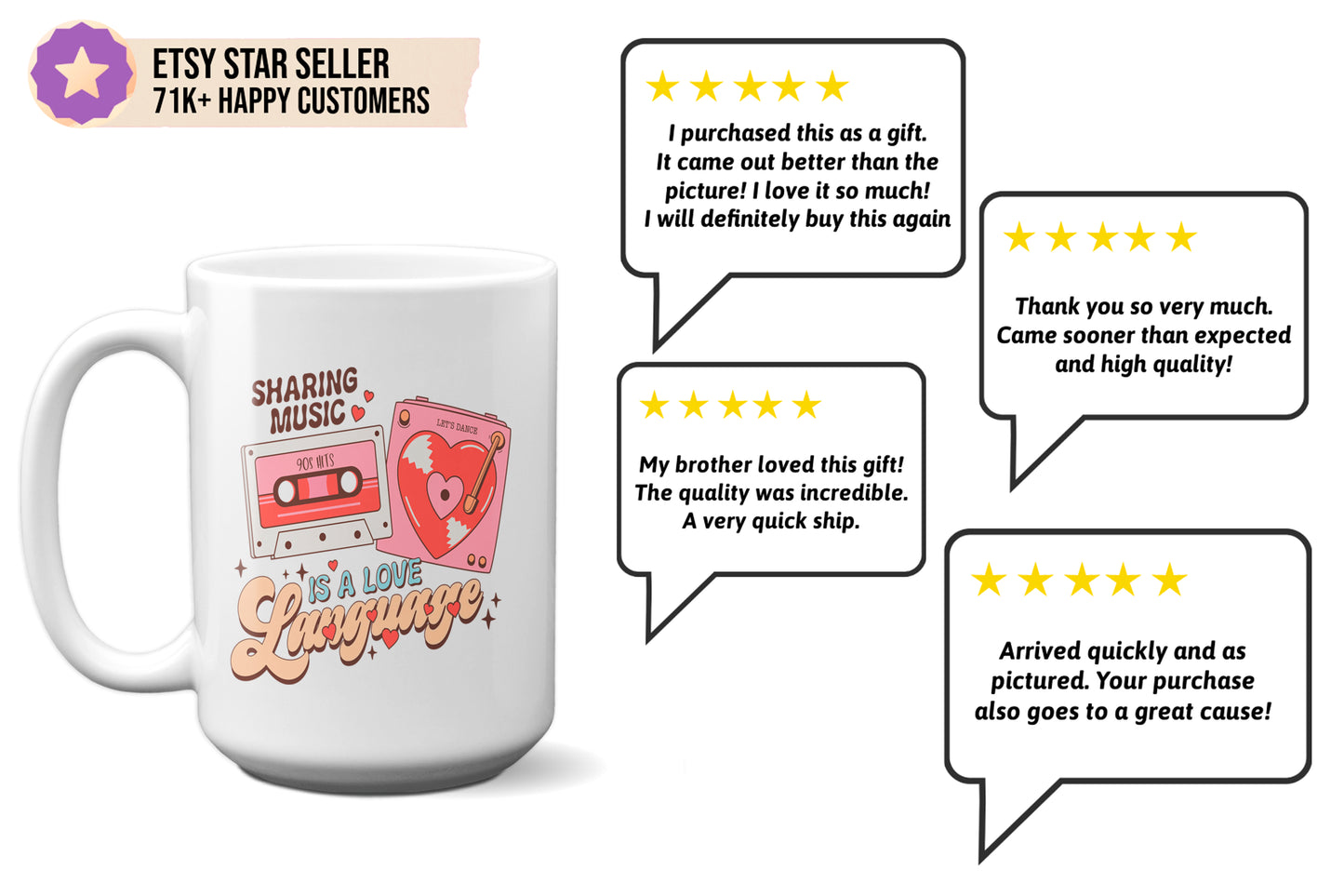 Music Lovers "Sharing Music is a Love Language" Mug
