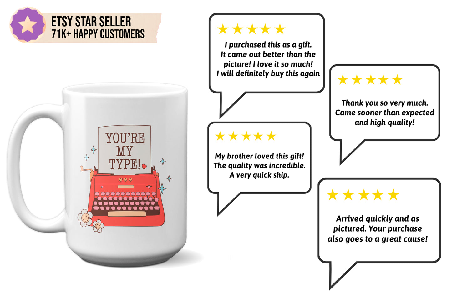 Unique "You’re My Type" Mug with Typewriter