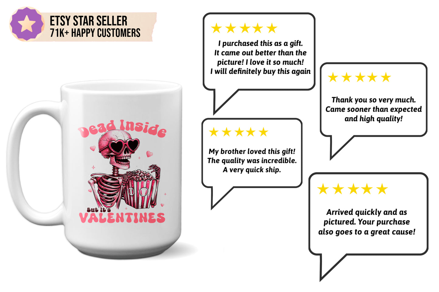 Funny "Dead Inside But It’s Valentine’s" Mug