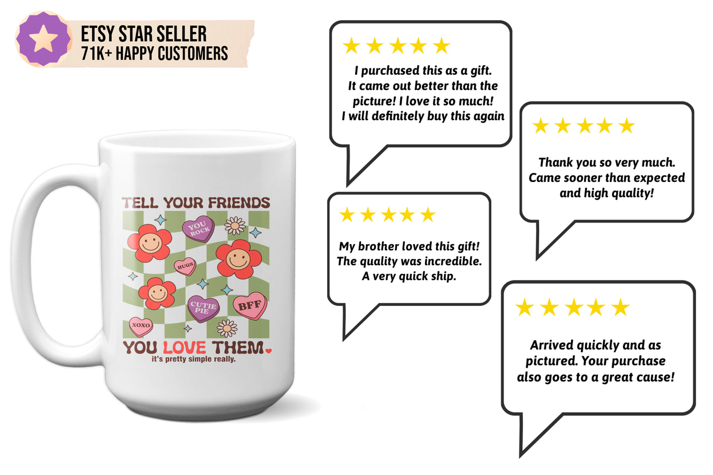 Sweet "Tell Your Friends You Love Them" Valentines Mug