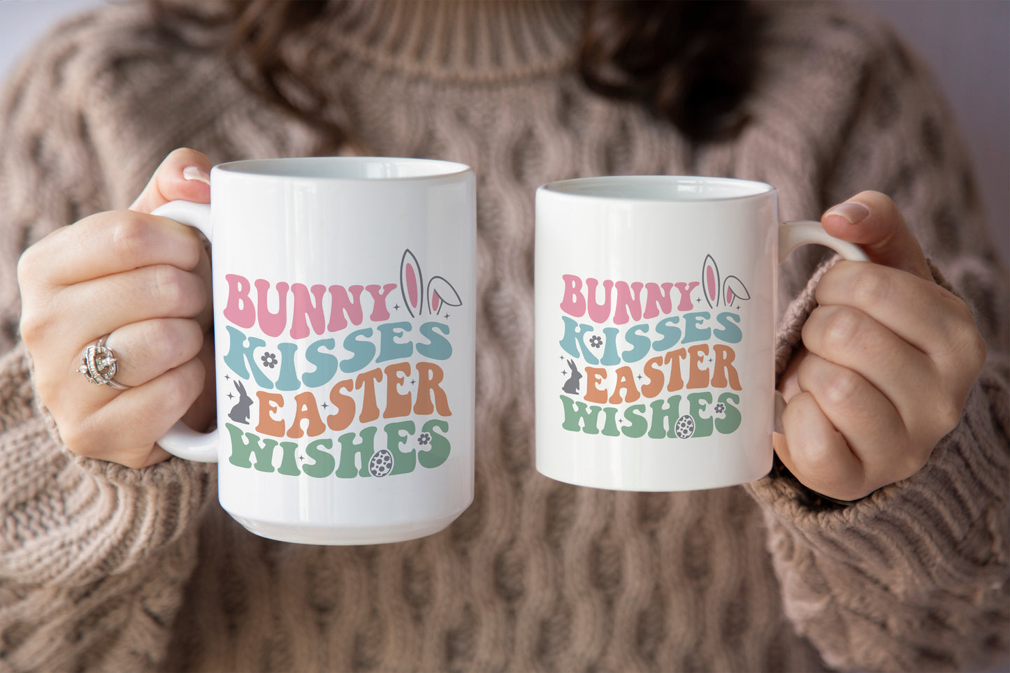 Cute "Bunny Kisses Easter Wishes" Mug