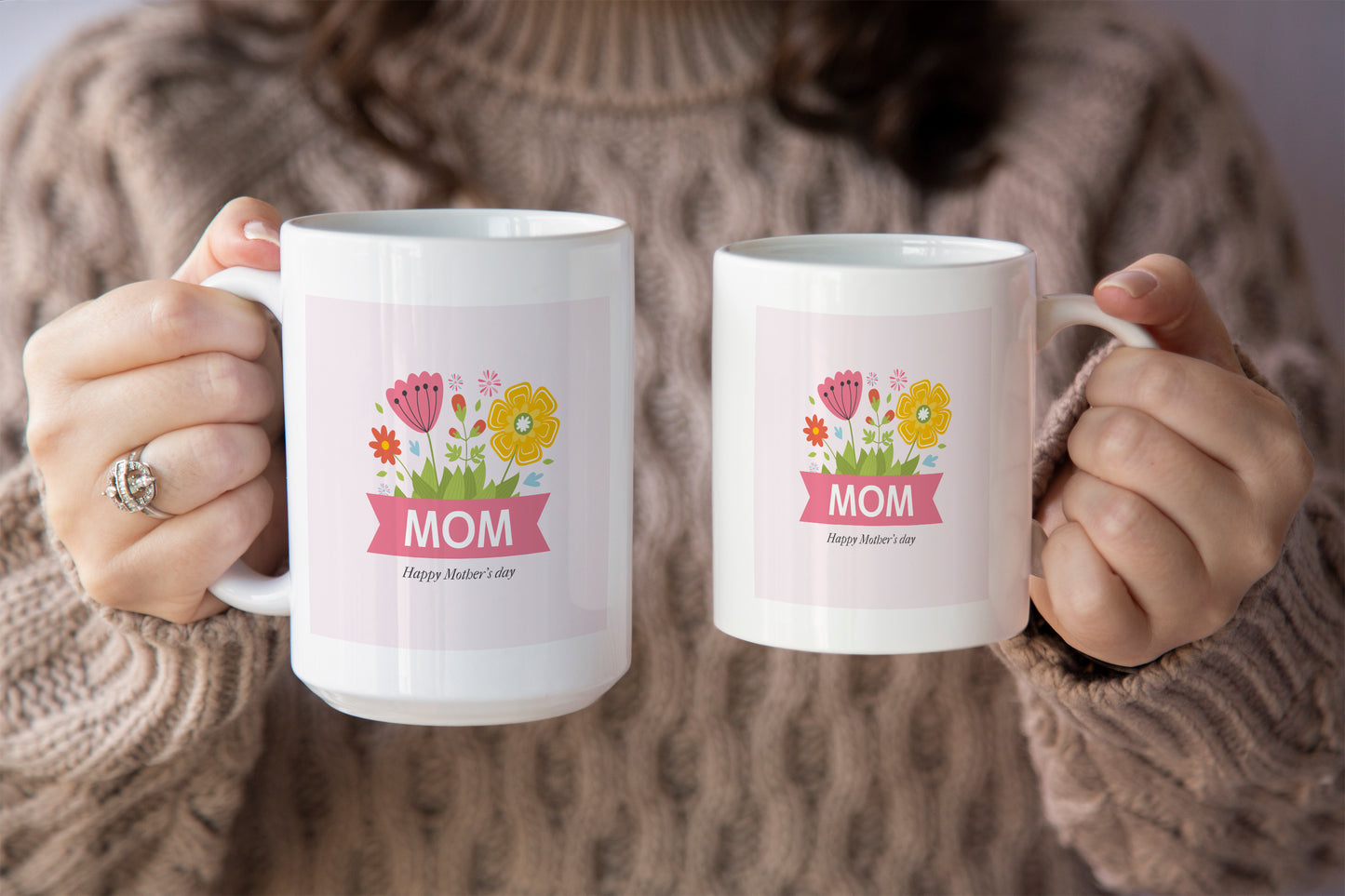 Mom - Happy Mother's Day Floral Mug