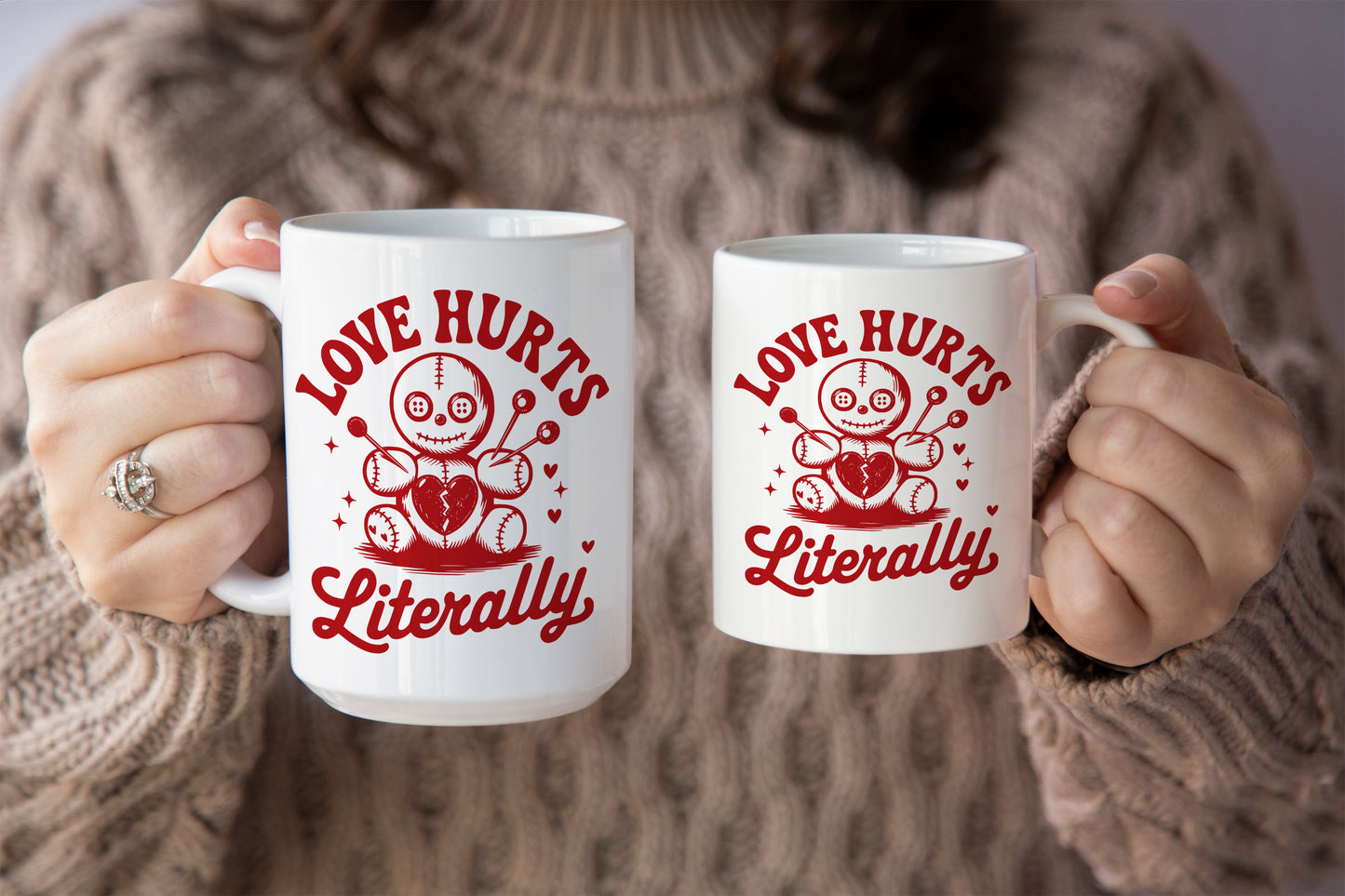 Fun "Love Hurts (Literally)" Voodoo Doll Valentine’s Day Mug