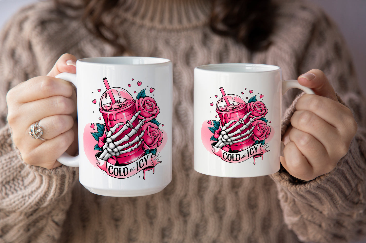 Funny "Cold and Icy" Skeleton Hand Valentine’s Day Mug