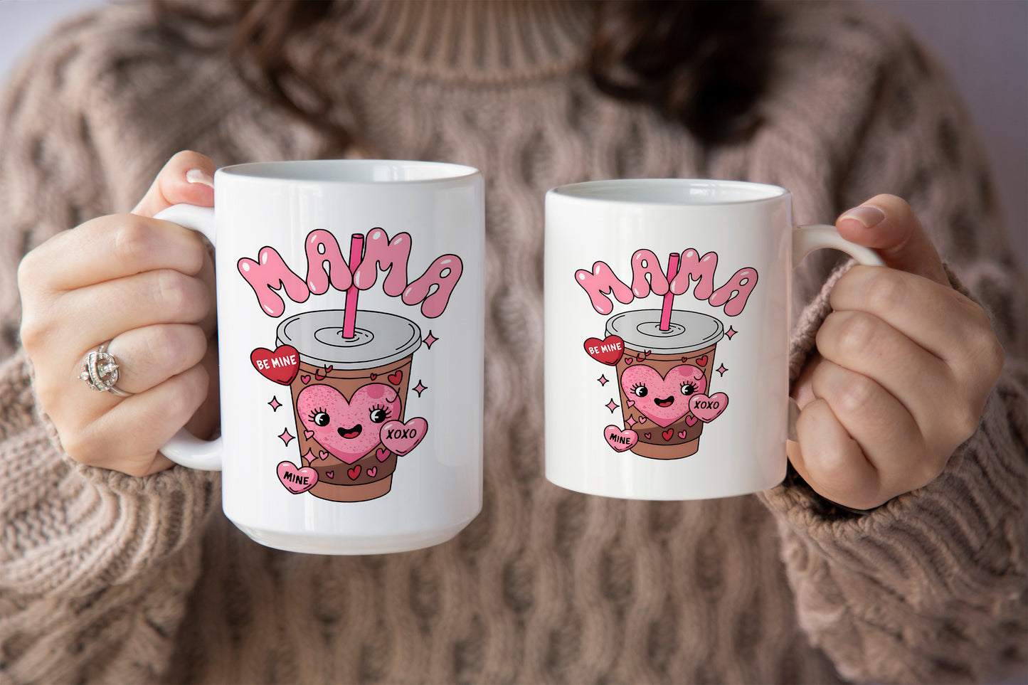 Fun "Mama’s Iced Coffee Love" Valentine’s Day Mug