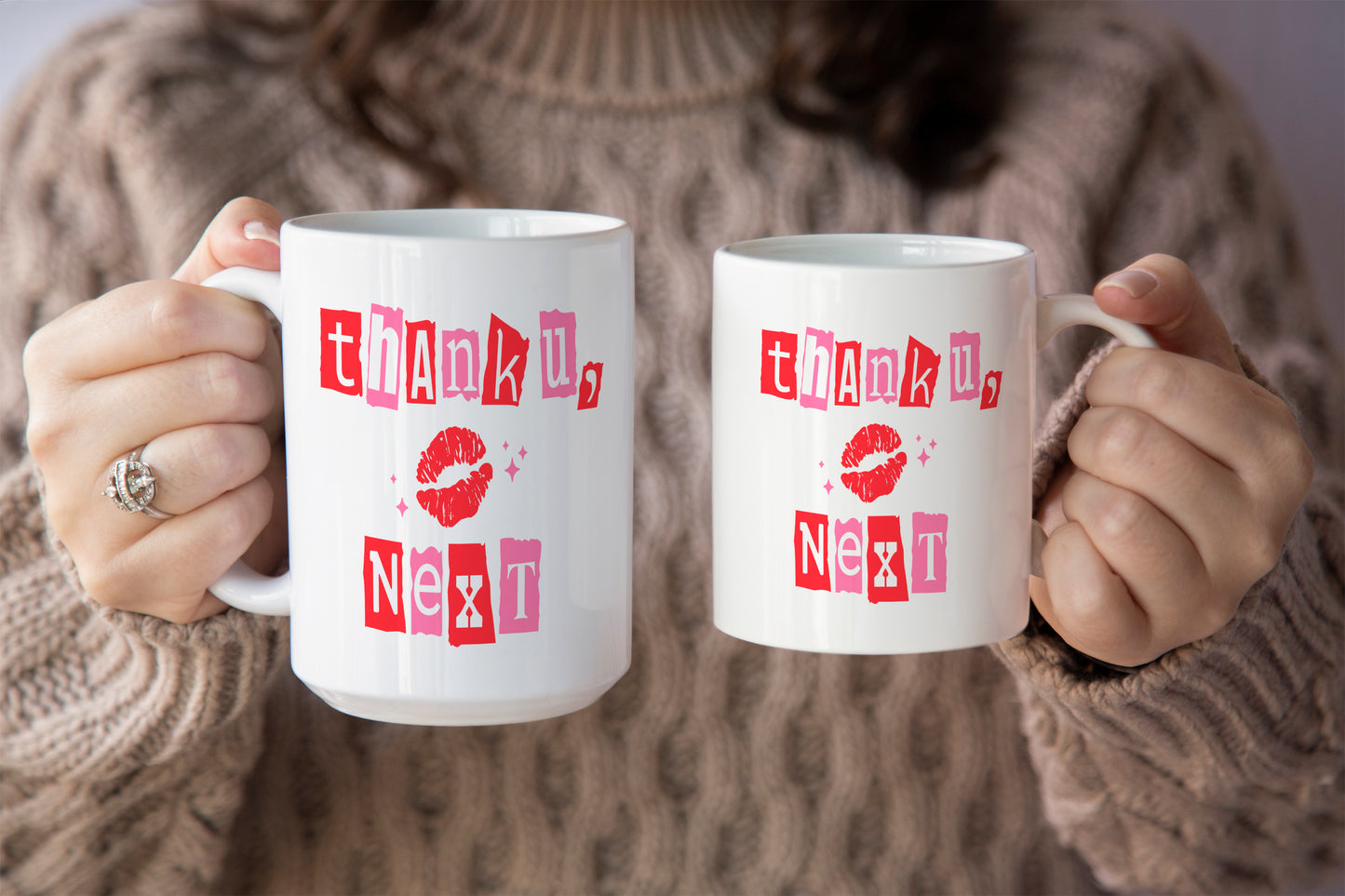 Fun "Thank U, Next" - Valentine’s Day Mug with Kiss
