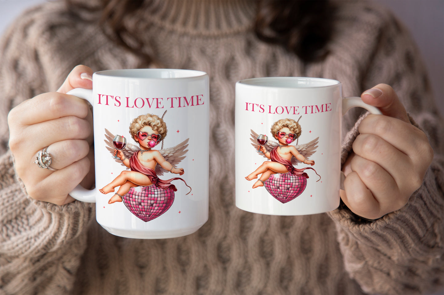 Fun "It's Love Time" Romantic Valentine's Day Mug