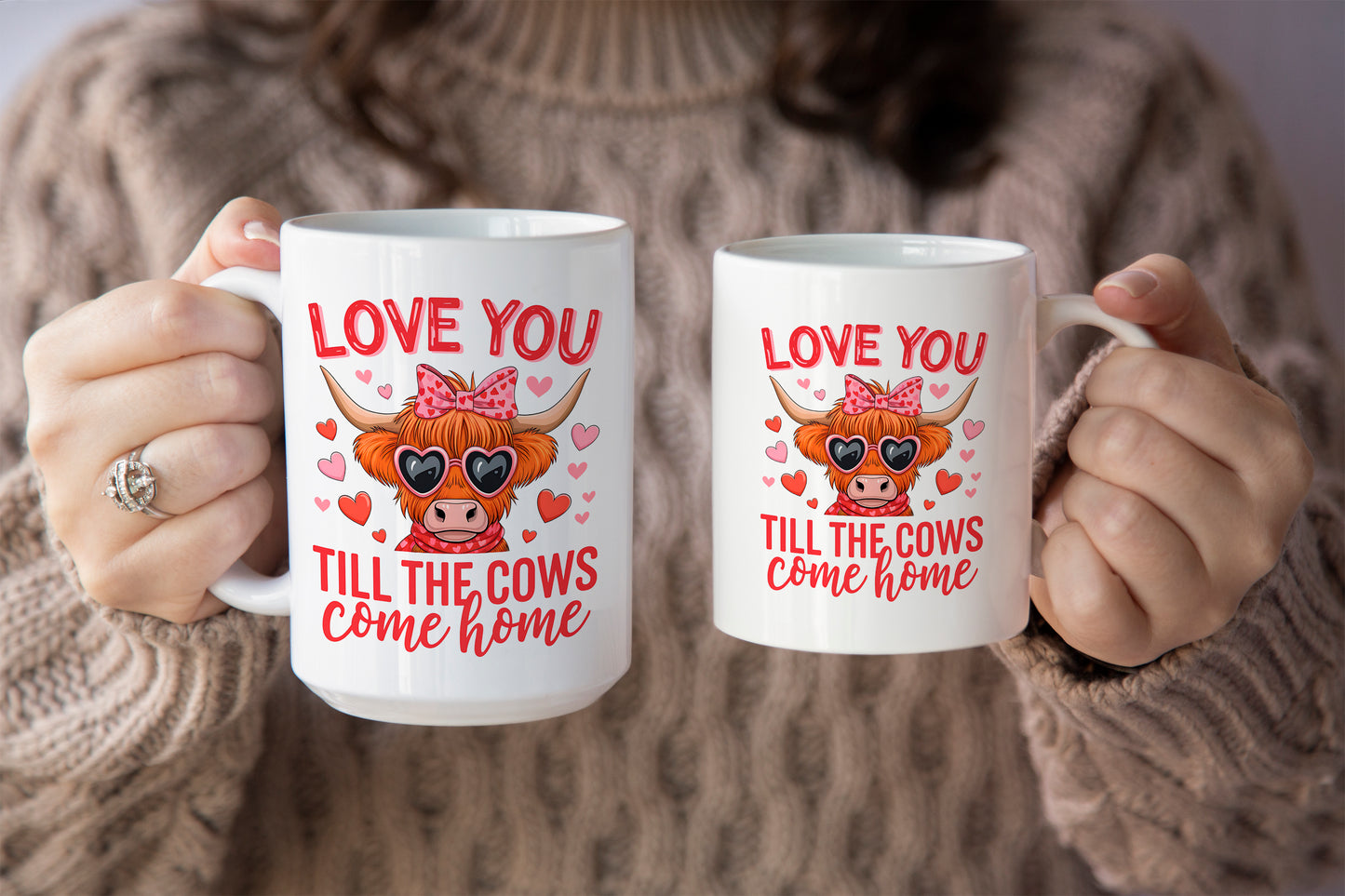 Cute "Love You Till the Cows Come Home" Cow Valentine’s Day Mug