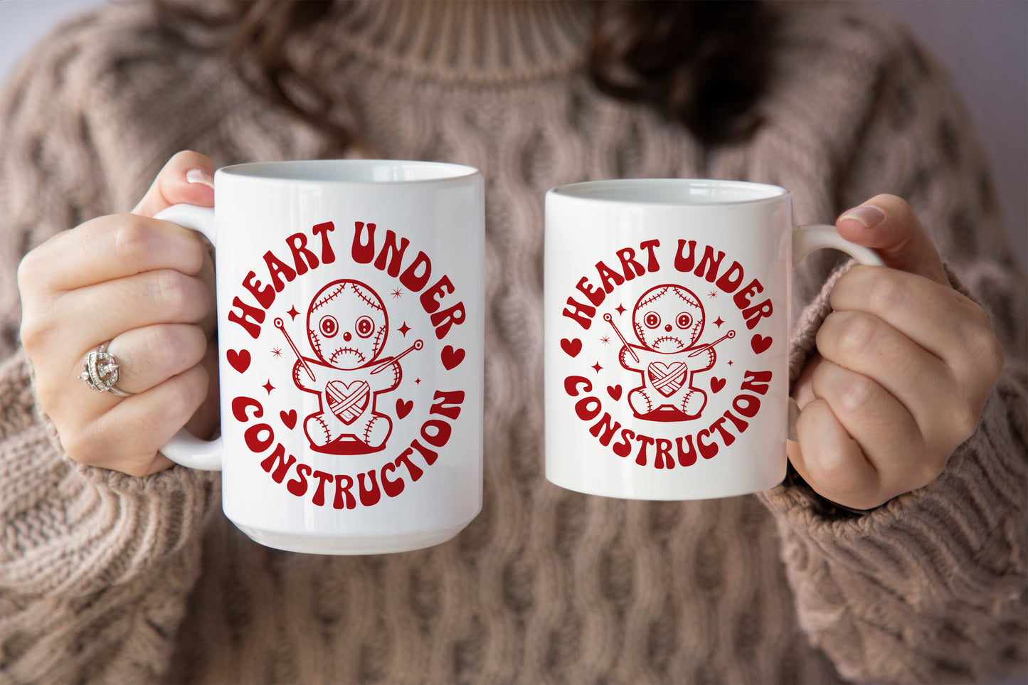 Fun "Heart Under Construction" Voodoo Doll Valentine’s Day Mug