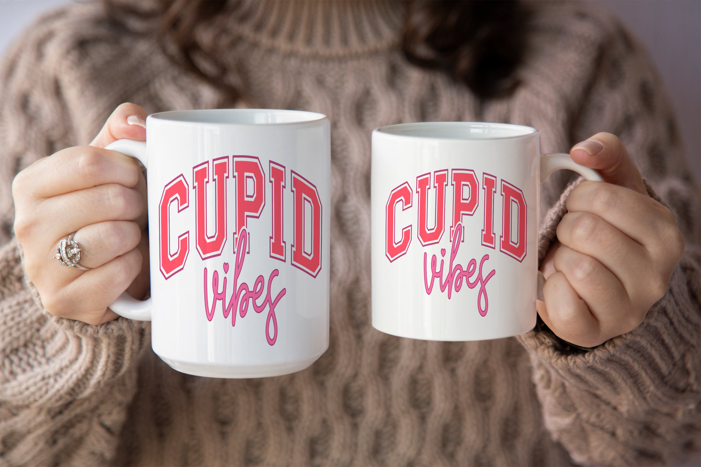 Fun "Cupid Vibes" Valentine’s Day Mug