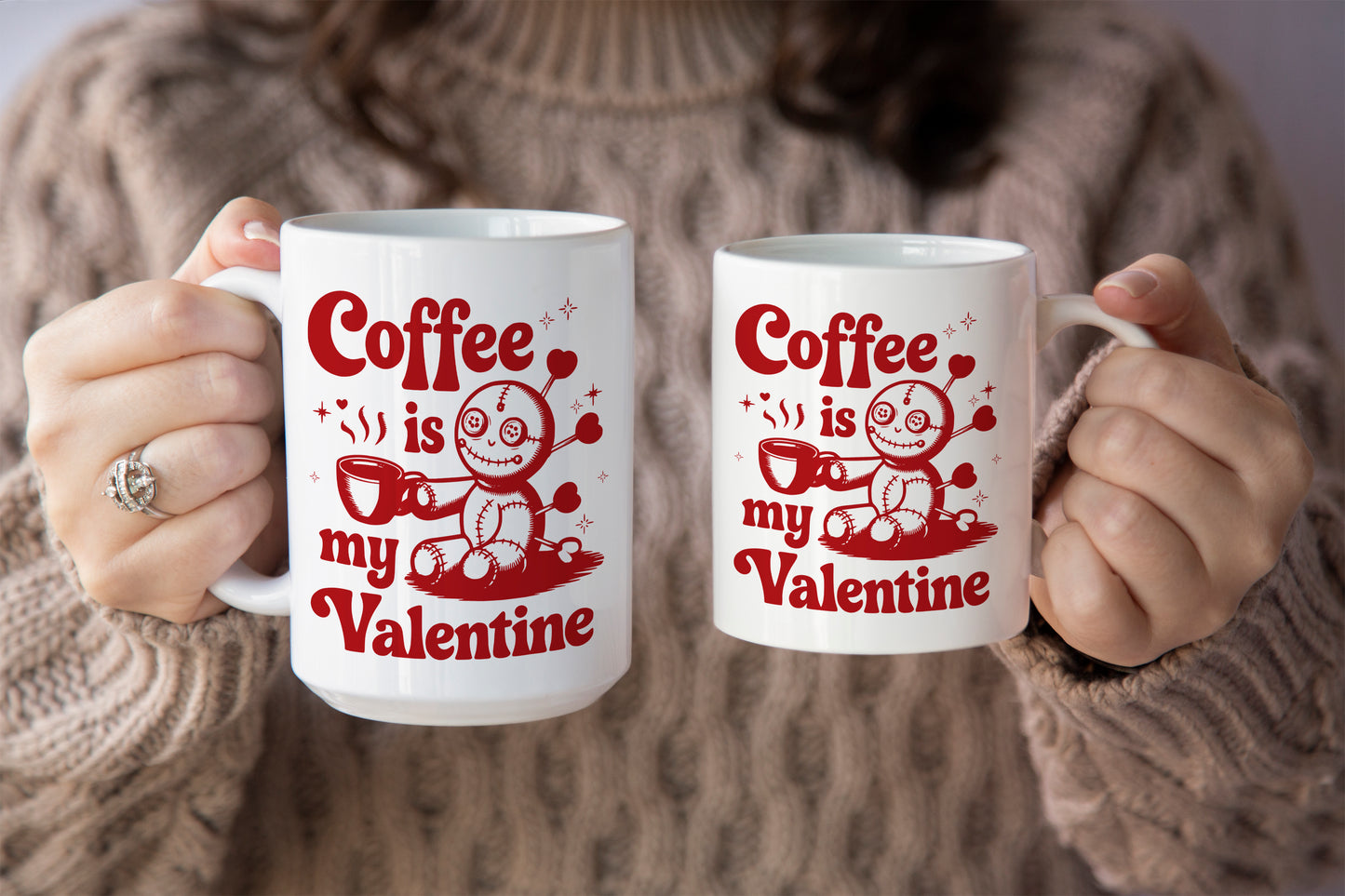 Cute "Coffee Is My Valentine" Voodoo Doll Mug