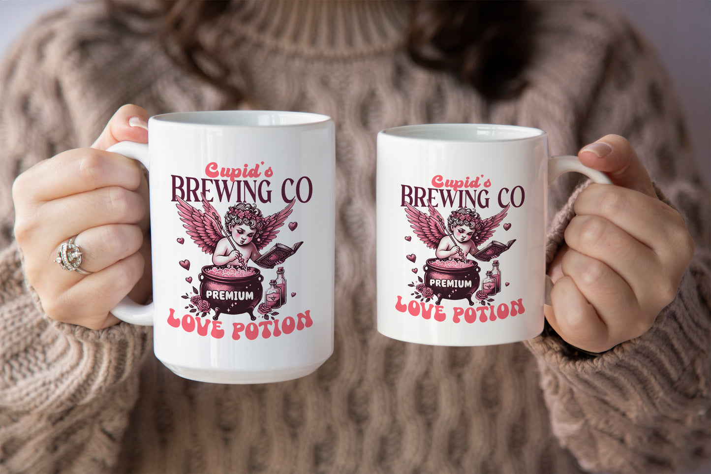 Cute "Cupid’s Brewing Co." Valentines Mug