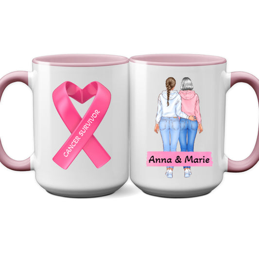 Best Friends Cancer Ribbon Mug