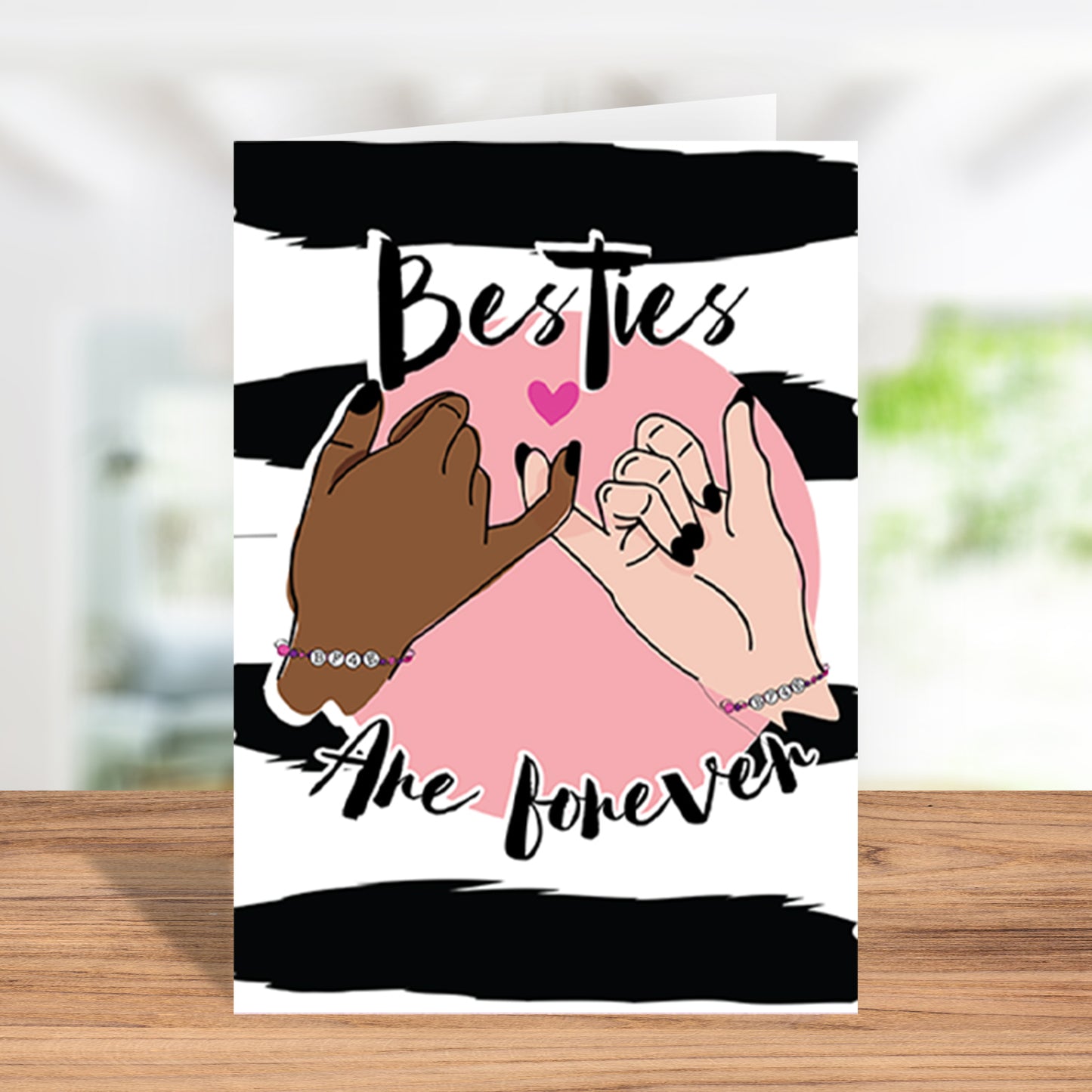 Besties Are Forever Greeting Card for Valentine's or Galentine's Day Celebration