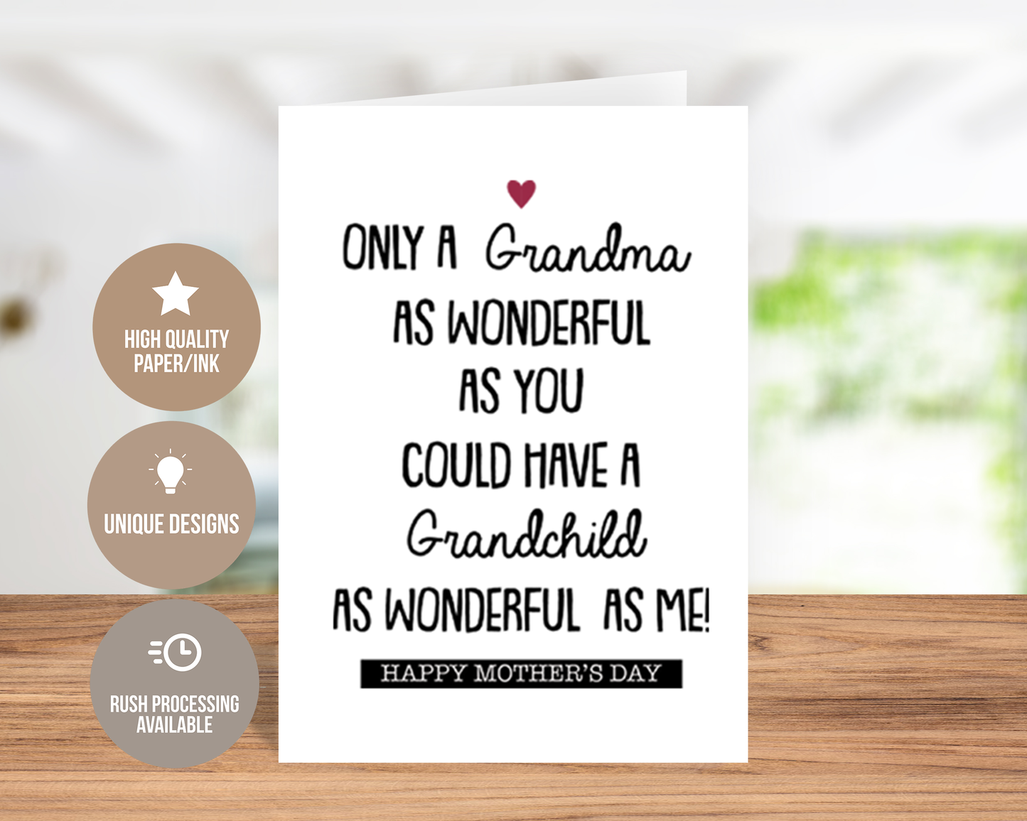 Happy Mother's Day - To a Wonderful Grandma, From a Wonderful Grandchild