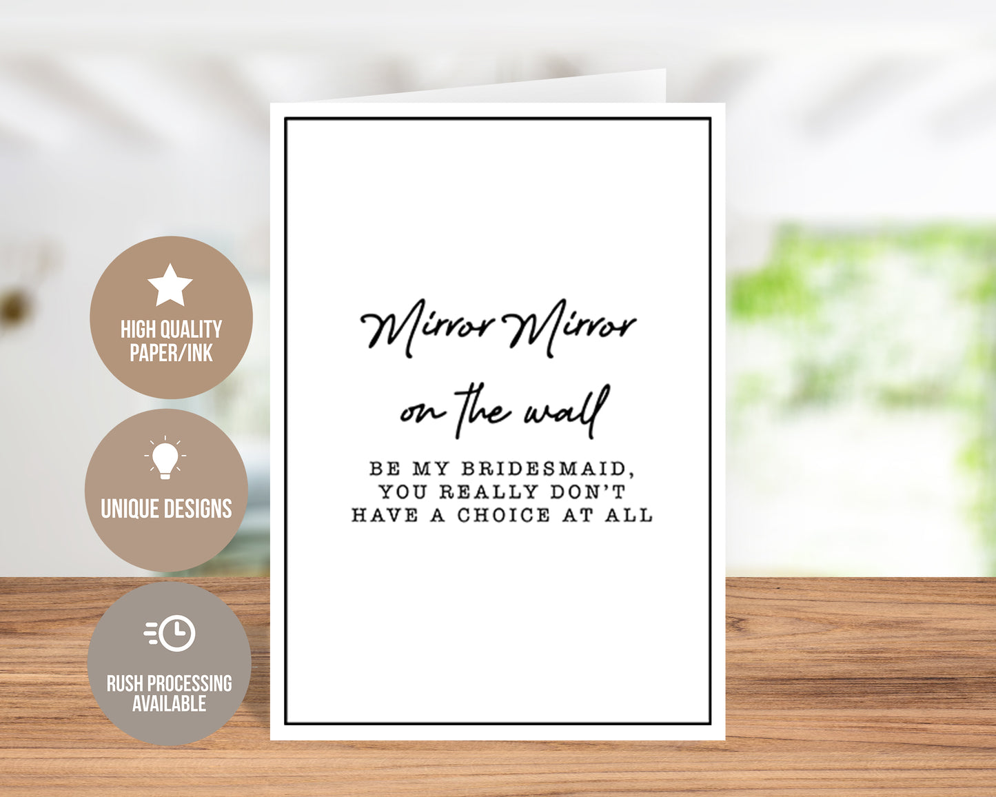 Mirror, Mirror Will You Be My Bridesmaid-Bridesmaid Invitation Traditional Card