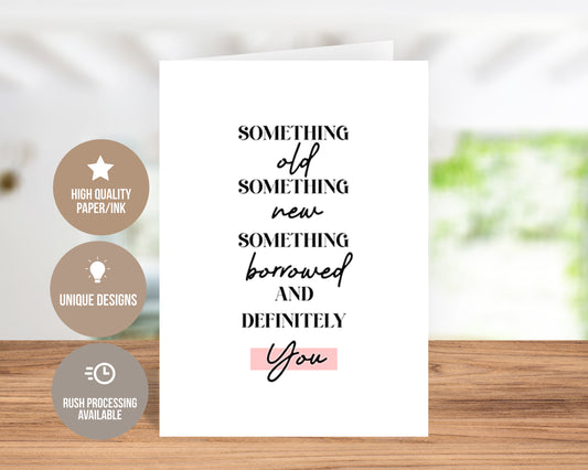 Something Old, Something New-Traditional card wedding invitation