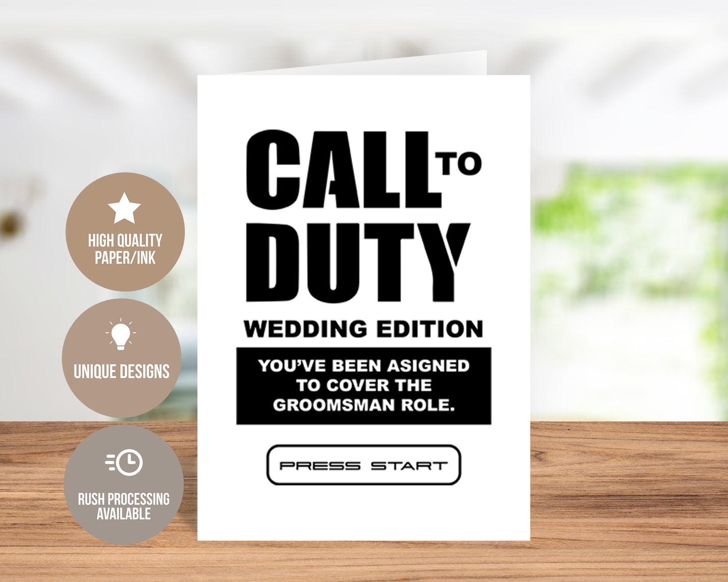 Call To Duty Groomsman Proposal Greeting Card