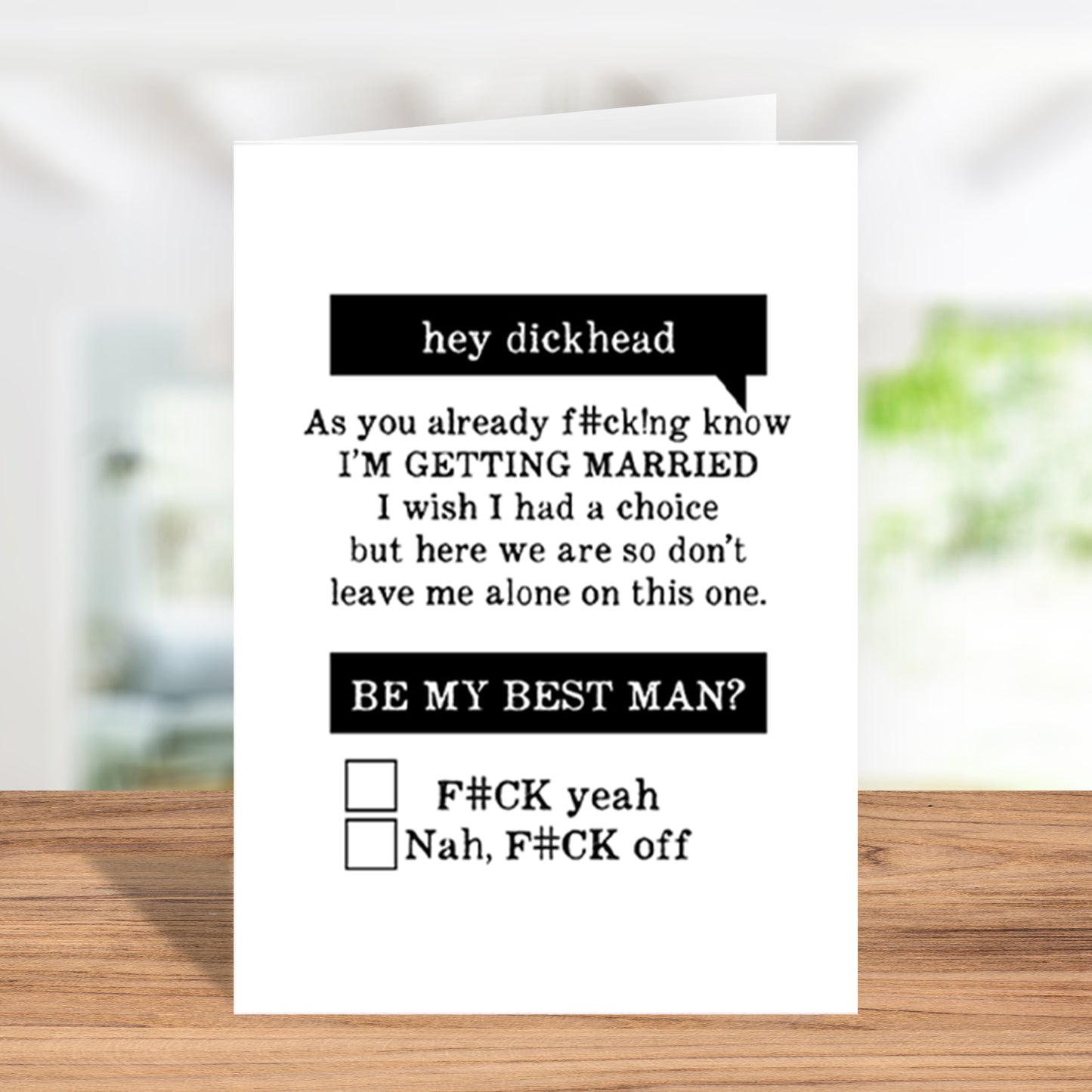 Be My Best Man, Check Response Greeting Card