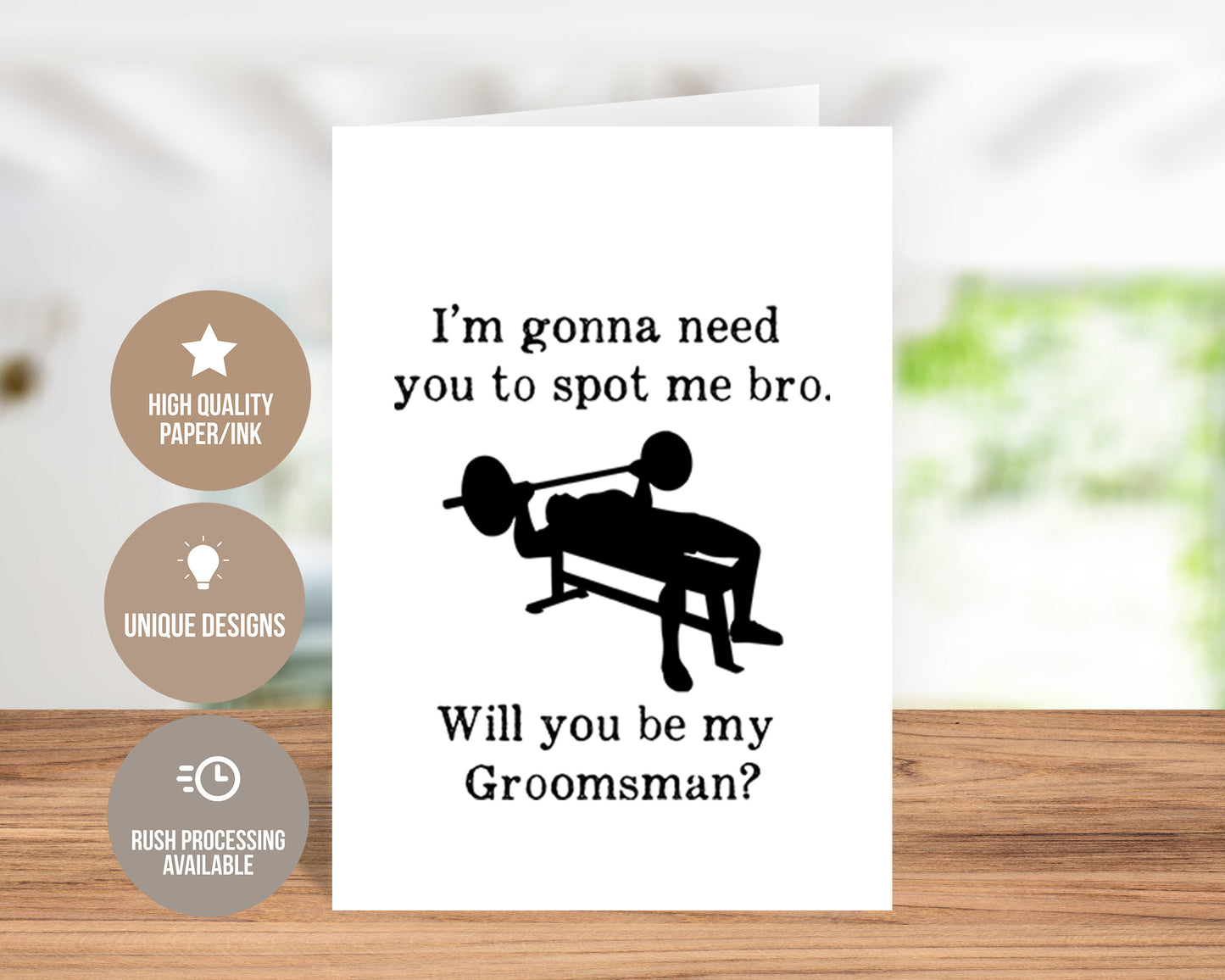 Gonna Need You To Spot Me Bro Groomsman Greeting Card