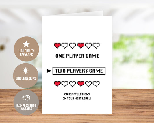 Two Player Game Wedding Greeting Card