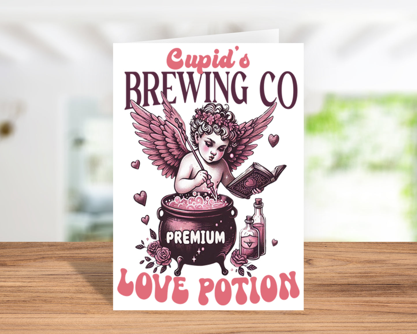 Fun "Cupid’s Brewing Co. Premium Love Potion" Valentine’s Day Card