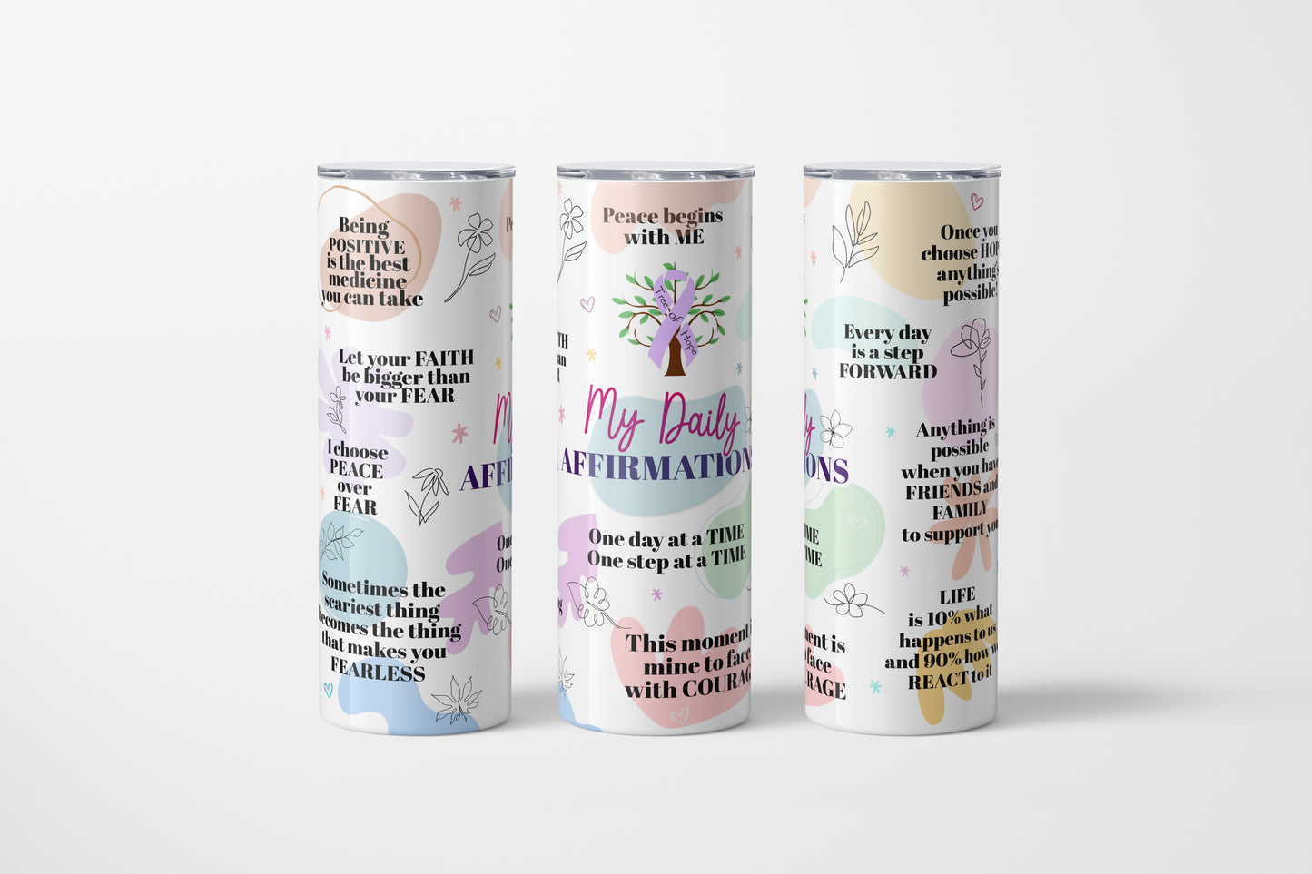 Cancer Awareness/Affirmations Tumbler