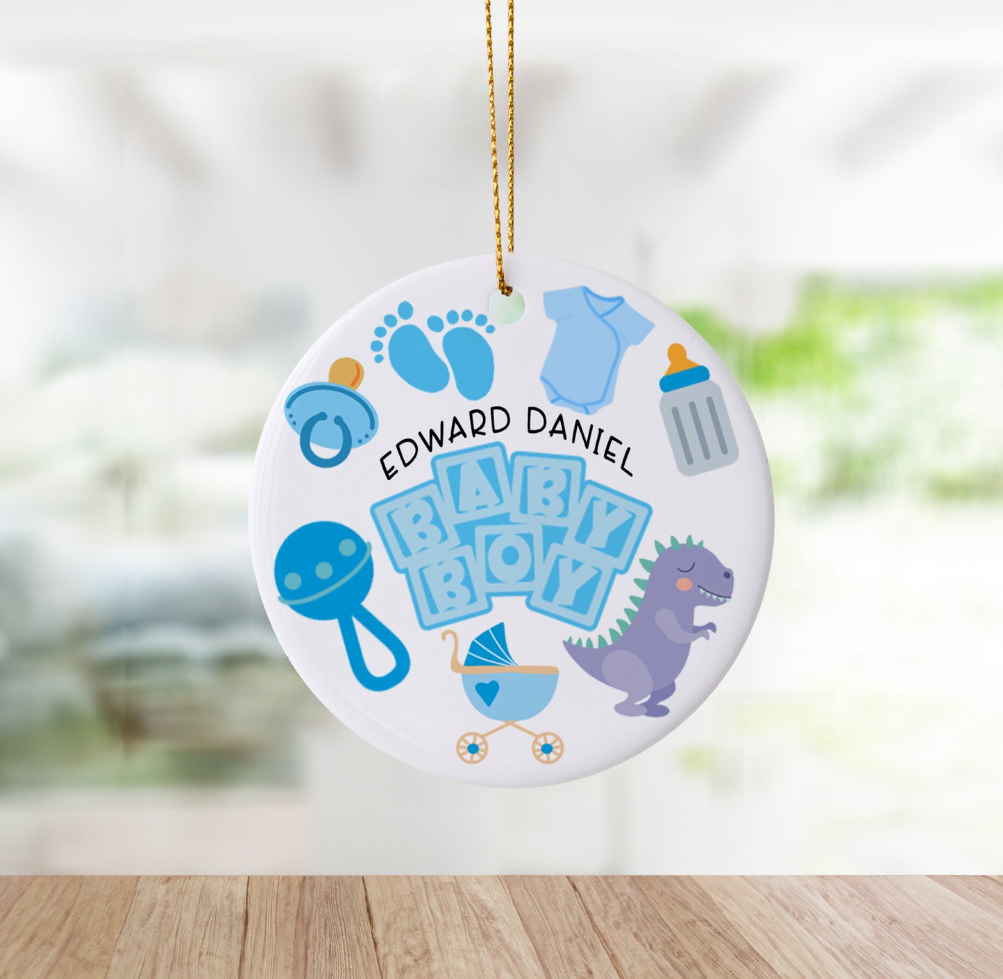 It's A Boy Custom Birth Announcement Ornament